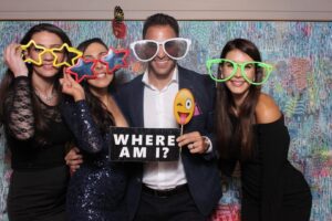 A variety of fun props, such as hats, glasses, and signs, designed to add excitement and personality to event photos and parties