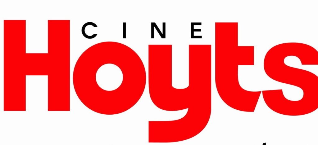 The Hoyts logo features a bold, modern font with a red and white color scheme, often accompanied by a stylized film reel or cinema-related icon
