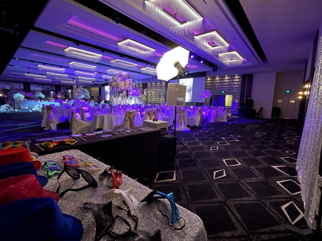 High-quality photo booth setup with professional equipment for capturing perfect moments.